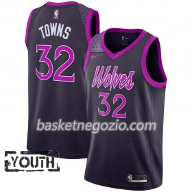 Canotte Bambino Minnesota Timberwolves Karl-Anthony Towns 32 2018-19 Nike City Edition Viola Swingman